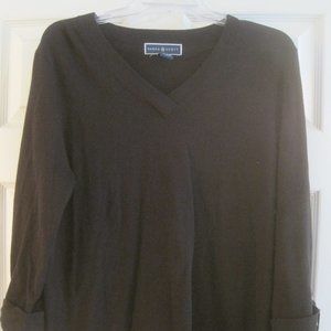 KAREN SCOTT BLACK V-NECK SWEATER MEDIUM